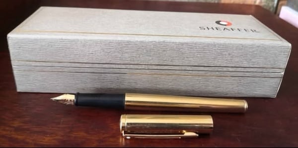 Sheaffer Agio Brushed 22K Gold Plate" (Model 9001) Fountain Pen