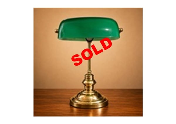 Vintage Traditional Green Glass Shade Banker's Desk Lamp