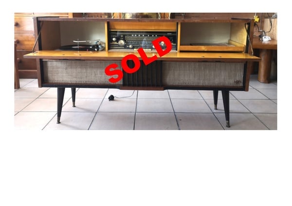 Pye Printed Biscuit Stereo-Phonic Twin - Channel Radiogram