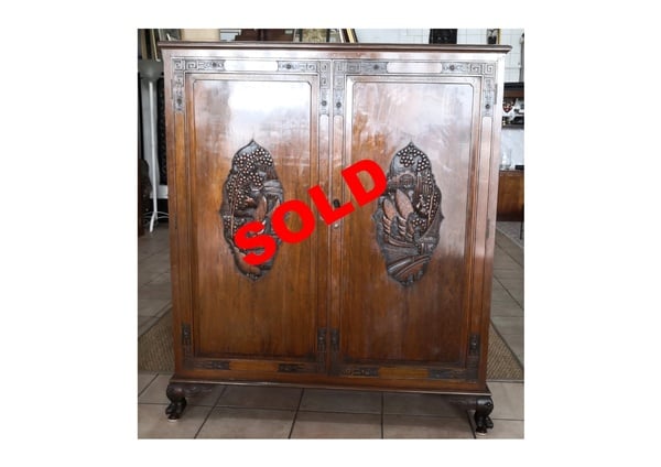 20th Century Chinese Carved Teak Filing/Specimen Cabinet