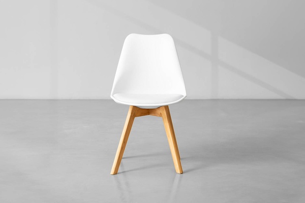 Set of Four White Cielo Atom Dining Chairs