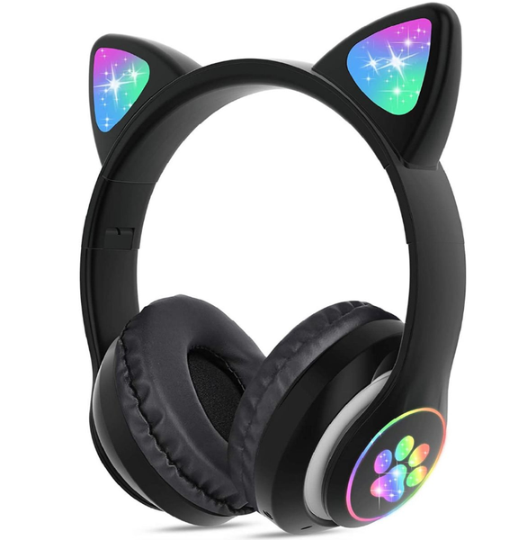 Kids Wireless Cat Ear LED Headphones