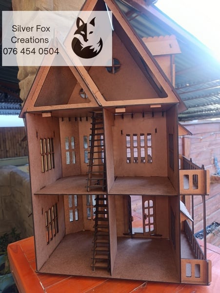 Lasercut Doll House Flatpacked and unpainted