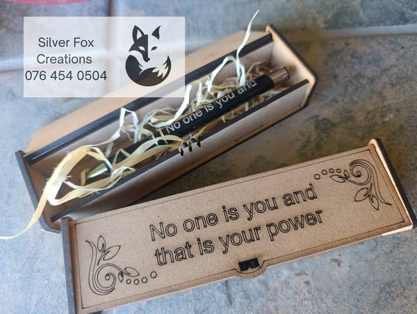 Engraved Pen and Box Wooden Gift Set