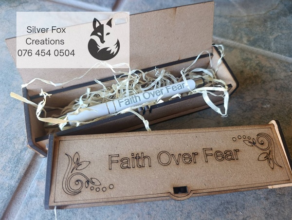 Engraved Pen and Box Wooden Gift Set