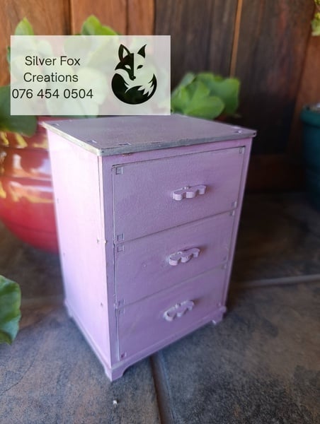 Wooden Jewelry/Trinket Box Lavender whitewashed