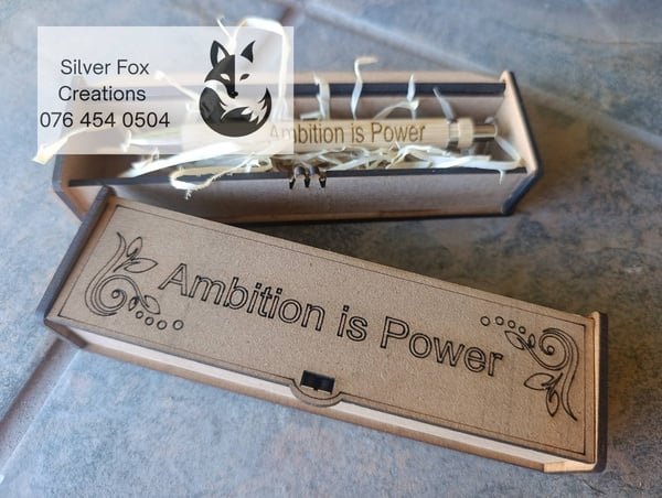 Engraved Pen and Box Wooden Gift Set