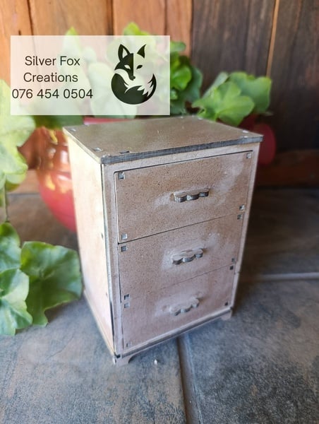 Wooden Jewelry/Trinket Box Wood whitewashed