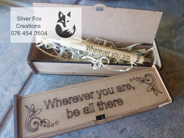 Engraved Pen and Box Wooden Gift Set