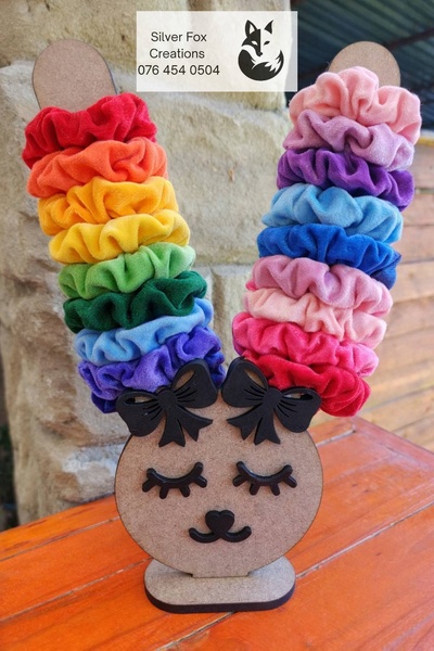 Wooden Bunny Scrunchie Holder