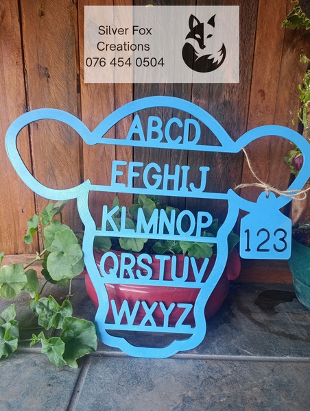 Wooden Alphabet Cutout Cow