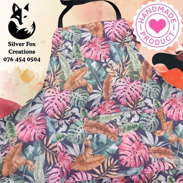 Handmade Apron Monsterra Floral