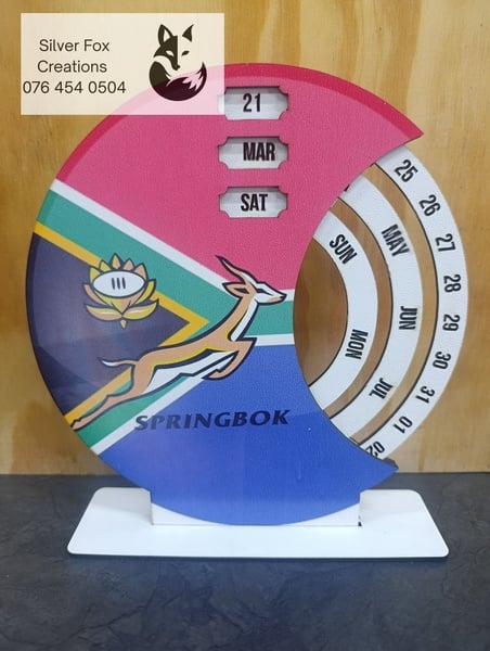 Forever Calender/Wood perpetual Calendar Springbok Theme