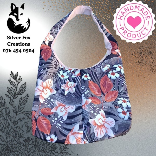 Boho Shoulder bag Dark Tropical Floral