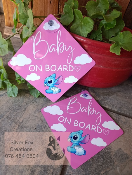 Baby stitch on board Pink