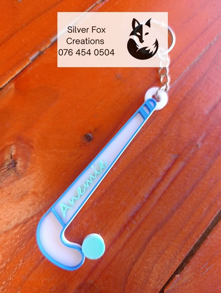 3D printed hockey name keychain