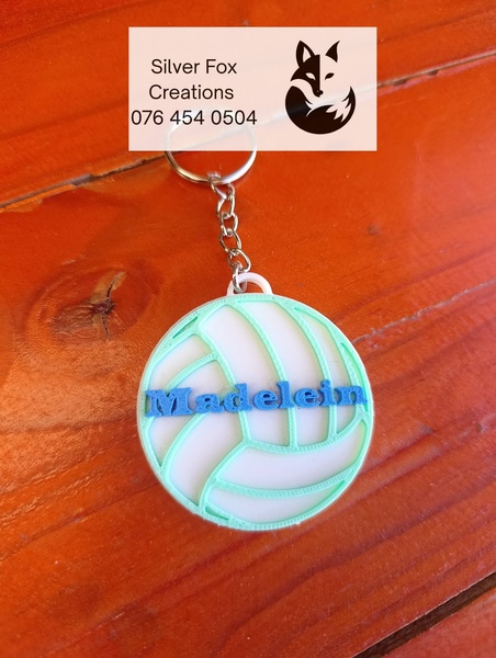 3D printed netball name keychain