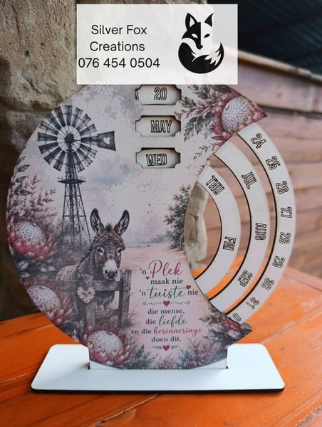 Forever Calender/Wood perpetual Calendar Donkey Theme