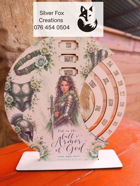 Forever Calender/Wood perpetual CalendarArmor of God Theme