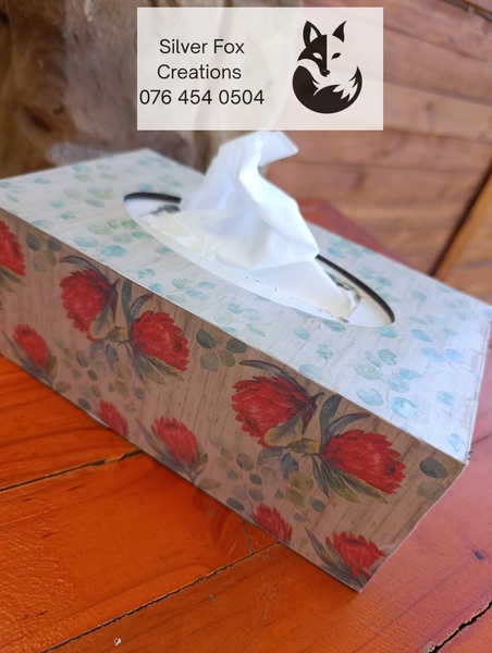 Decoupaged Wooden Tissue Box Cover