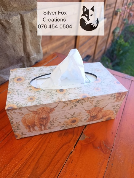Decoupaged Wooden Tissue Box Cover