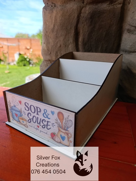 Rustic Decoupaged Sop en Souse Houers / Soup and Sauce Holder