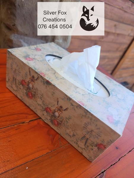 Decoupaged Wooden Tissue Box Cover