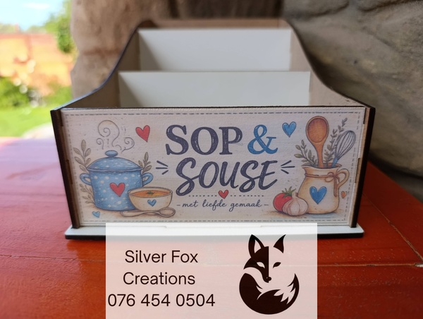 Rustic Decoupaged Sop en Souse Houers / Soup and Sauce Holder