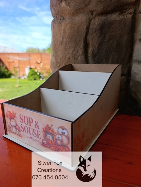 Rustic Decoupaged Sop en Souse Houers / Soup and Sauce Holder
