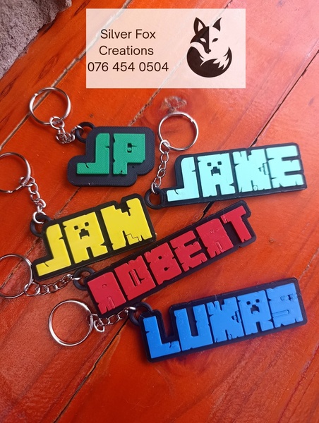 Custom Name minecraft keychains