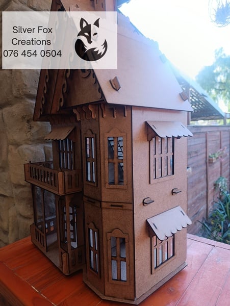 Lasercut Doll House Flatpacked and unpainted