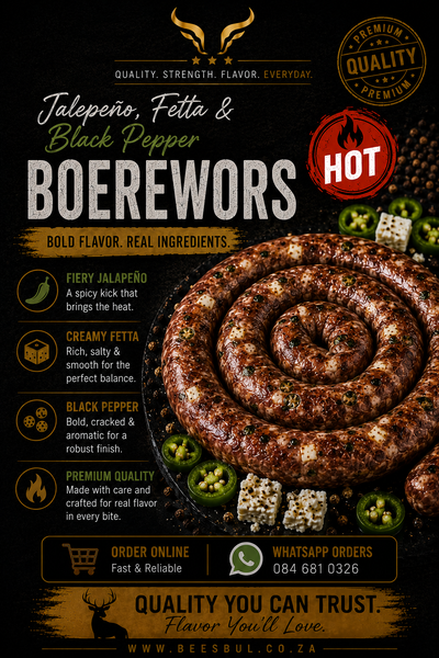 Black Pepper Fetta and Chilli Boerewors