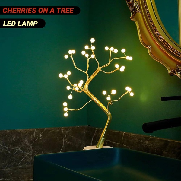 Cherries On A Tree Led Lamp