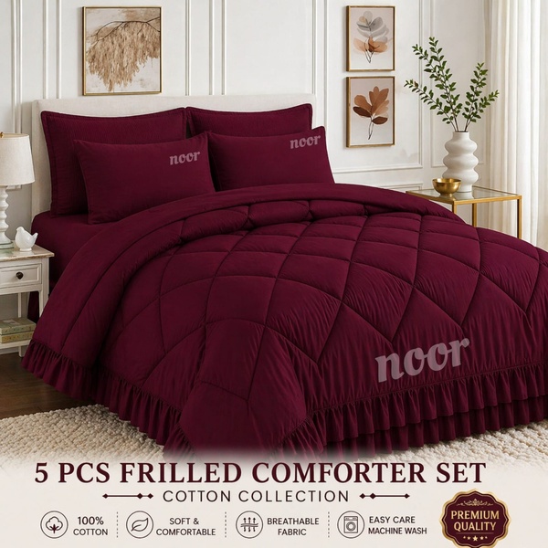 5pc Frilled Comforter Set