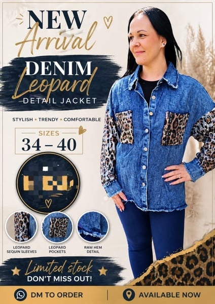 Denim Leopard Jacket