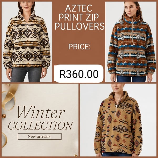 Aztec Print Zip Pullover