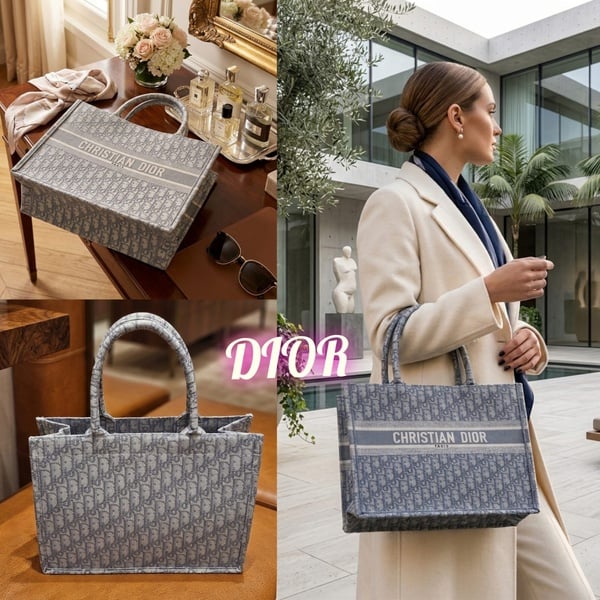 Christian Dior Inspired Tote Bag