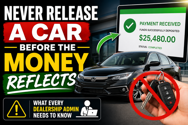 Never Release a Car Before the Money Reflects: What Every Dealership Admin Needs to Know picture