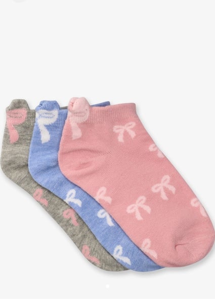 3 pack girls low cut socks