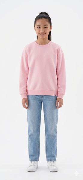 Girls crew neck fleece top