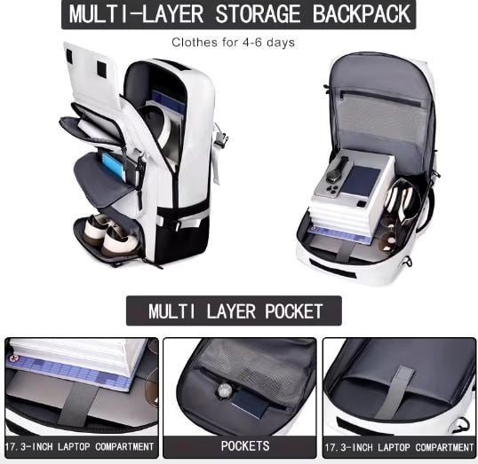 Large Travel Backpack for Men & Women, Airline Approved