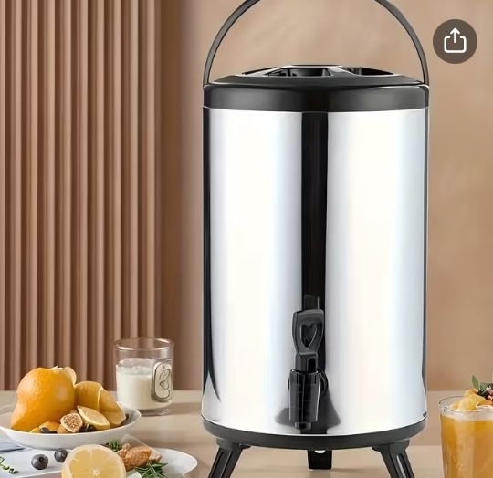 6L Large Commercial Stainless Steel Insulated Tea Dispenser with Ice Cube System