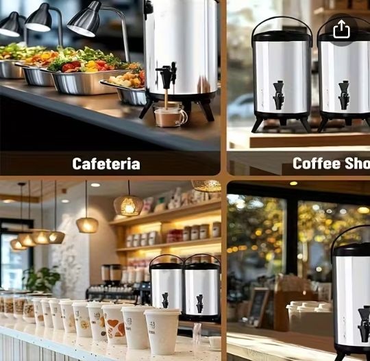 6L Large Commercial Stainless Steel Insulated Tea Dispenser with Ice Cube System