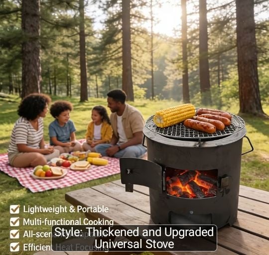 Outdoor Wood-Burning Stove. Suitable for Outdoor Heating, Heating Milk And Coffee, And Barbecue