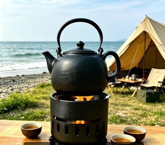 Outdoor Wood-Burning Stove. Suitable for Outdoor Heating, Heating Milk And Coffee, And Barbecue