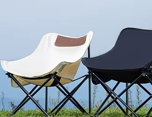 Outdoor Folding Moon Chair Cut Fabric for Outdoor Camping
