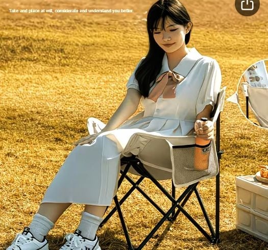 Outdoor Folding Moon Chair Cut Fabric for Outdoor Camping