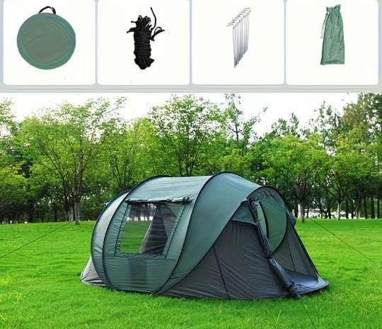 4 To 6 Automatic Pop-Up Tent, Quick-Deploy Family Outdoor Tent