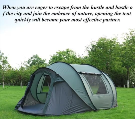 4 To 6 Automatic Pop-Up Tent, Quick-Deploy Family Outdoor Tent