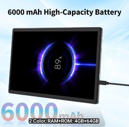Android 16 Tablet 10 Inch, 20GB (4GB + 16GB) RAM 64GB ROM + 1TB Expandable, Quad-Core CPU 5G
